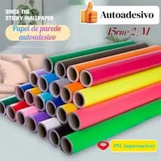 Rolo Adesivo Vinil PVC 2M x 45cm – Impermeável, Autoadesivo, Fácil Aplicar em Paredes e Móveis