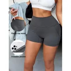 Shorts Fitness Feminino Cintura Alta Modelador, Levanta Bumbum, Elasticidade, Secagem Rápida e Respirável