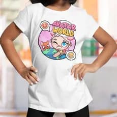 Camiseta Infantil Avatar World Games Jogos Online Celular 100% Algodão Video Game