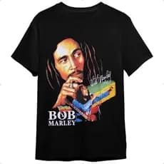 Camiseta Camisa Reggae Bob Marley Unissex 100% Algodão