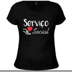 Baby Look Serviço Social Camiseta Feminina Profissões Camisa 100%Algodão T-shirt Uniforme Curso Coração Ajuda Blusa