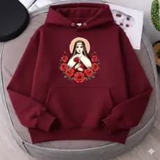 Moletom Canguru Estampa Santa Terezinha Religiosa Cristã Evangelica Blusa De Frio Com Capuz Envio Rápido