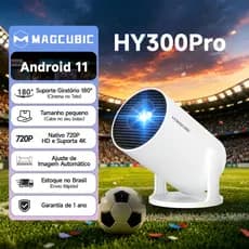 MAGCUBIC HY300 Pro Projetor 4K 1080P Suporte Android 14 Giratório 180° WiFi 6 BT5.4 Tamanho Mini