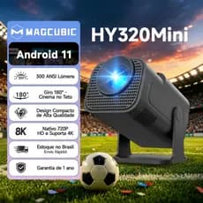 MAGCUBIC HY320 Mini Projetor 4K 300 ANSI WiFi 6 de banda dupla Cinema portátil