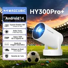 MAGCUBIC HY300Pro+ Portátil Mini Projetor 4K Android Keystone automático WiFi 6 Bluetooth 5.4
