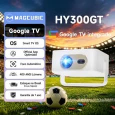 MAGCUBIC Portátil Projetor HY300GT 400ANSI Oficial Netflix Google TV Foco Automático Cinema Móvel