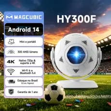 Magcubic Projetor HY300F 300ANSI Android 14 WIFI6 BT5.4 4K Support Mini Portátil Projetor for Outdoor