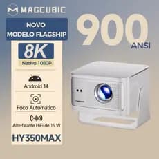 Magcubic Projetor HY350max 900ANSI Android 14 Foco Automático Correção Inteligente Alto-falante 15 W Smart Projetor