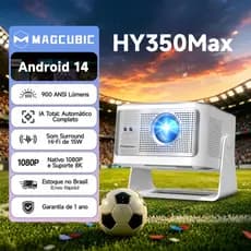 Magcubic Projetor HY350max 900ANSI Foco Automático Android 14 Correção Inteligente Alto-falante 15 W