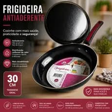 Frigideira Antiaderente 30cm Grande Reforçada | Não Gruda, Fácil Limpeza, Cozinha Prática