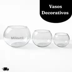 Vaso Aquário Vidro Redondo 3 Tamanhos Decoração Mesa Terrário Plantas e Peixes