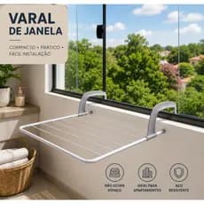 Varal Grande  Portátil para Apartamento Janela Sacada  - Economize Espaço com Mais Praticidade no Dia a Dia Gigante