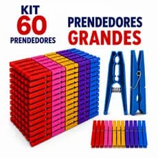 Kit Kit 60 Prendedores Grandes Reforçados – Super Resistentes e Duráveis para Varal