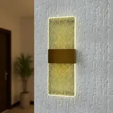 Arandela Luminária Parede Fios Dourados 6w Luz 3 Cores Ajustável Bivolt LexLight, Banheiro Corredor
