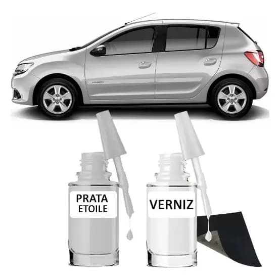 Tinta Tira Risco Automotivo Renault Sandero Cor Prata Etoile Uso Profissional