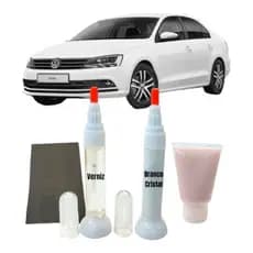 Caneta Tinta Tira Risco Automotivo Branco Cristal Jetta VW Uso Profissional