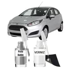 Tinta Tira Risco Prata Dublin Ford New Fiesta + Verniz 10ML Uso Profissional