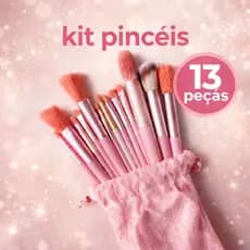 Kit 13 Pincéis de Maquiagem Profissional com Bolsa de Veludo | Pincéis para Base, Blush, Contorno e Sombra