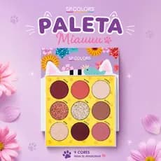 Paleta de Sombras Miaus Cat Collection SP Colors Alta Pigmentação 9 Cores
