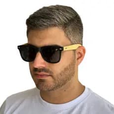 Óculos De Sol Masculino Polarizado Madeira Quadrado  Original pesca ciclismo corrida Sport proteção UV400