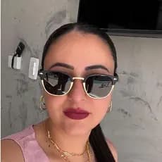 Óculos de sol premium meia-armação browline unissex metal acetato uv400 retro varias cores minimalista fashion pequeno