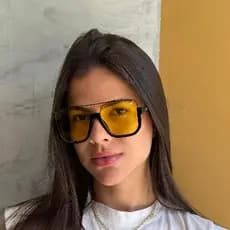 Óculos de sol Finoti quadrado grande lente amarelo transparente proteção uv400 masculino feminino moderno lançamento