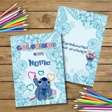 Lembrancinha Stitch Festa Infantil | Livrinho para Colorir Personalizado/festa infantil/aniversário