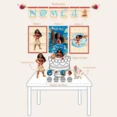 Kit Festa personalizados Moana / Kit só um bolinho / Decoração aniversário