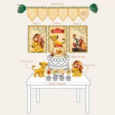 Kit Festa personalizados / Rei Leão / Kit só um bolinho / Decoração de aniversário