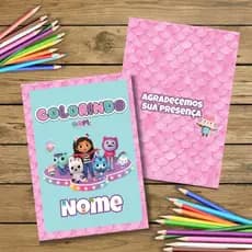 Lembrancinha Casa Mágica da Gabby Festa Infantil | Livrinho para Colorir Personalizado