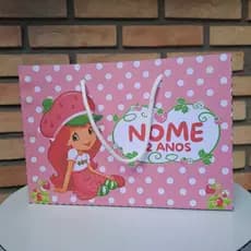 Sacolinha personalizada lembrancinha Moranguinho