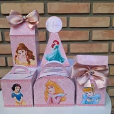 PEGUE E MONTE - Kit Festa Personalizados Princesas Lembrancinhas Caixinhas para festa