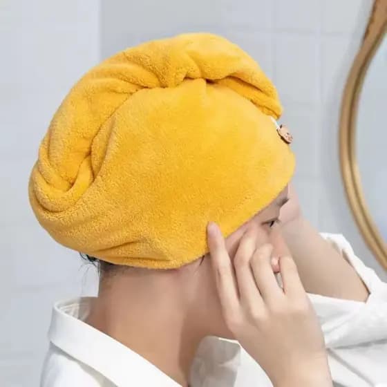 Toalha De Cabelo Banho Grossa Mágica Para Secar Cabelo De Microfibra