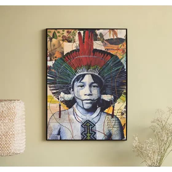 Quadro Decorativo Placa MDF Indígena