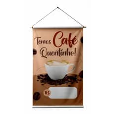 BANNER EM LONA ARTE PRONTA - TEMOS CAFÉ QUENTINHO
