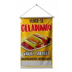 BANNER EM LONA ARTE PRONTA - GELADINHO AMARELO