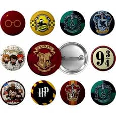Kit 10 Botton Broches Tema Harry 3,5cm
