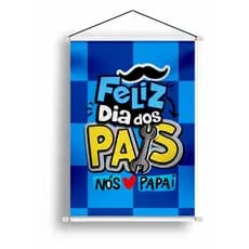 BANNER EM LONA ARTE PRONTA - FELIZ DIA DOS PAIS AZUL