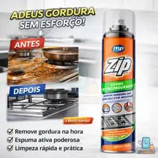 Espuma Desengordurante Limpeza Pesada Zip 300Ml Limpa Forno Fogao Air Fryer Tira Gordura Sujeiras