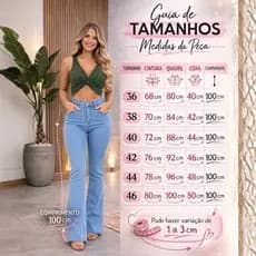 Calça Jeans Feminina Flare Azul Claro Cintura Alta Modeladora Elegante e Confortável
