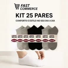 Kit 25 Meias Femininas Modelagem Confortável Alta Durabilidade e Design Clássico