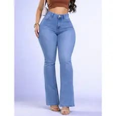 Calça Jeans Feminina Flare Cintura Alta Modeladora Premium Perfeita