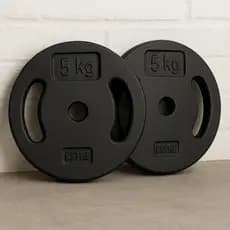 Par De Anilha Peso Academia 5Kg 02 Unidades De Ferro Vazada Treino Musculação Em Casa Anilhas