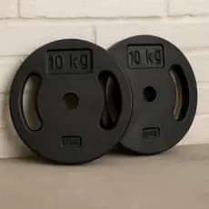 Par De Anilha Peso Academia 10Kg 02 Unidades De Ferro Vazada Treino Musculação Em Casa Anilhas