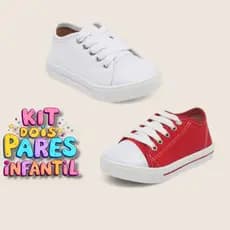 Kit 2 Pares Tênis Infantil Escolar Unissex Menino Menina Cano Baixo Casual Confortável