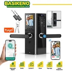 INOVA Fechadura Eletrônica Digital Inteligente Residencial 6 em 1 Com Câmera HD Impressão Senha Cartão Wifi Tuya