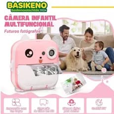 INOVA Câmera Fotográfica Infantil Impressora Instantânea Foto Jogo Cor Câmera Filmadora Divertida Hd Rosa