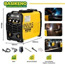 (Bivolt 127V/220V) Máquina de Solda Inversora MMA IGBT 160A Bivolt LCD com Kit Completo Eletrodos Para Reparos Metálicos