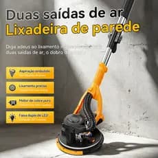 Lixadeira Telescópica Parede Teto Elétrica 1200W Bivolt 127V 220V Led e Acessórios e Saco Coletor