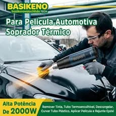 Soprador Térmico 2000W Pistola de Ar Quente Temperatura Regulável Para Pelicula Automotiva e Remover Adesivo e Pintura